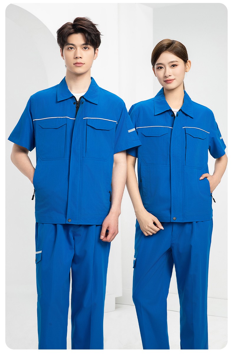 DM242X 夏季长袖工作服男套装耐磨工厂车间厂服建筑施工劳保服汽修服定制(图14)